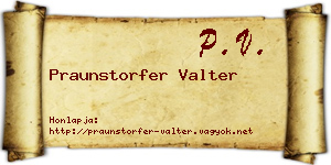 Praunstorfer Valter névjegykártya